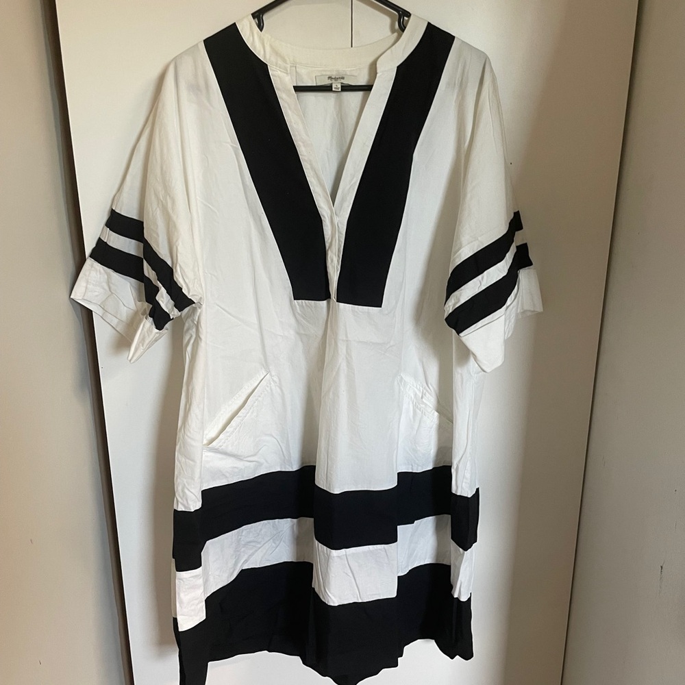 Madewell Two-Tone Black and White Blouse